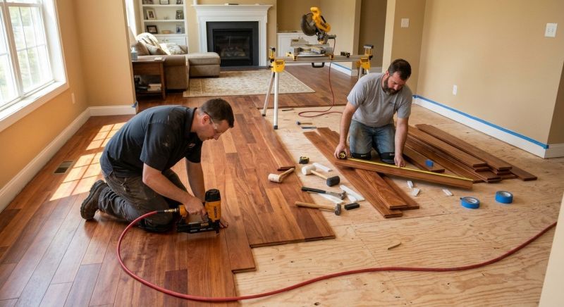 Cherry Floor Installation in Flower Mound, TX