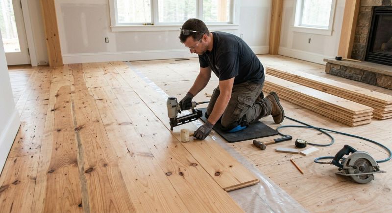 Pine Floor Installation in Frisco, TX